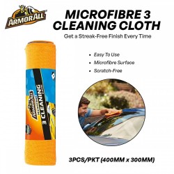 Armor All Microfibre 3 Cleaning Cloth 400MM (L) x 300MM (W) - 3PCS/PKT