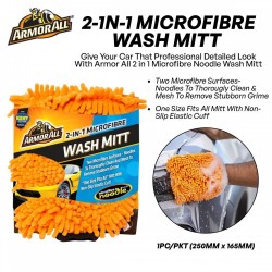 Armor All 2-in-1 Microfibre Wash Mitt 250MM (L) x 165MM (W) - 1PC/PKT