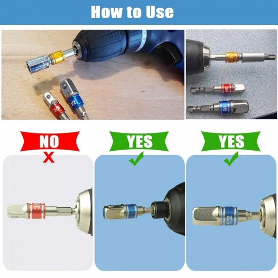 CN Drill Socket Adaptor 1/4'' Hex Shank Set (1/4'', 3/8'', 1/2'') CN Drill Socket Adaptor 1/4'' Hex Shank Set (1/4'', 3/8'', 1/2'')
