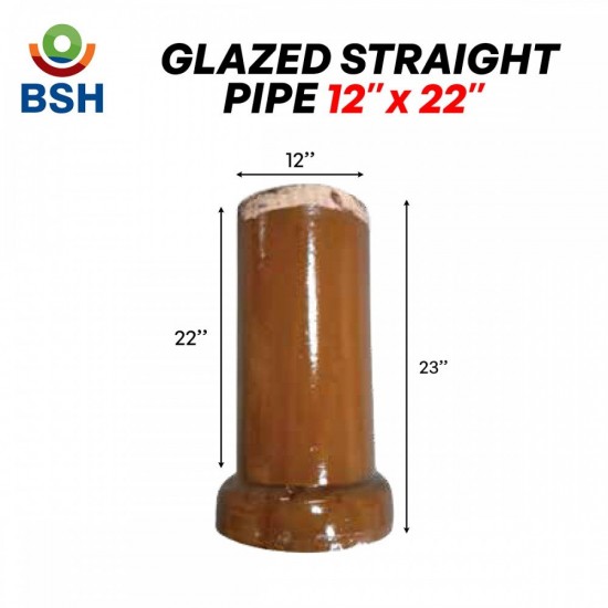 BSH Glazed Straight Pipe 12'' 300MM (D) x 22'' 550MM (L) BSH Glazed Straight Pipe 12'' 300MM (D) x 22'' 550MM (L)