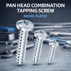 MK Pan Head Tapping Screws Nickel Plated - 50PCS/PKT MK Pan Head Tapping Screws Nickel Plated - 50PCS/PKT