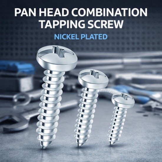 MK Pan Head Tapping Screws Nickel Plated - 50PCS/PKT MK Pan Head Tapping Screws Nickel Plated - 50PCS/PKT