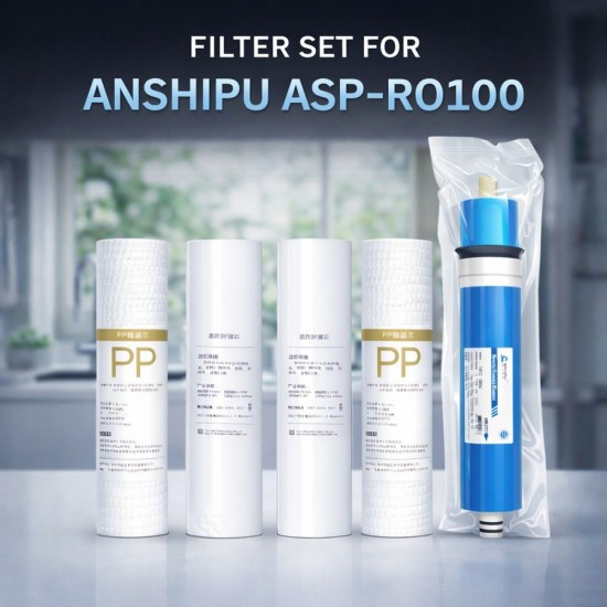 CN Replacement Cartridge For Anshipu ASP-RO100 3 in 1 RO Water Dispenser (5PCS/SET) CN Replacement Cartridge For Anshipu ASP-RO100 3 in 1 RO Water Dispenser (5PCS/SET)