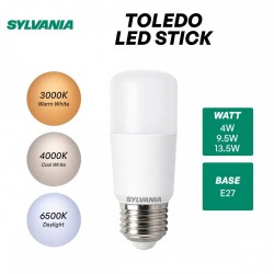 Sylvania Toledo LED Stick E27 Base 4W/9.5W/13.5W - 3000K, 4000K, 6500K Sylvania Toledo LED Stick E27 Base 4W/9.5W/13.5W - 3000K, 4000K, 6500K