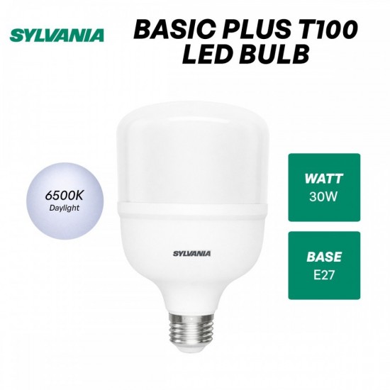 Sylvania Basic Plus T100 LED Bulb E27 Base 30W - 6500K (Daylight) Sylvania Basic Plus T100 LED Bulb E27 Base 30W - 6500K (Daylight)