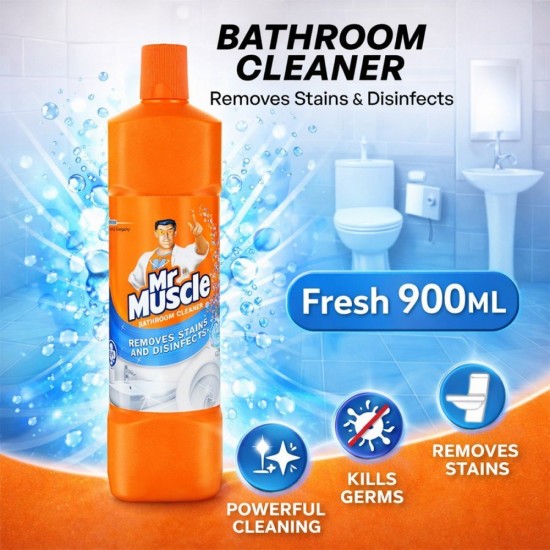 Mr Muscle Bathroom Cleaner Removes Stains & Disinfects 900ML Mr Muscle Bathroom Cleaner Removes Stains & Disinfects 900ML