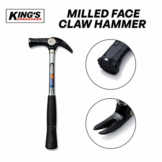 King's Magnetic Milled Face Claw Hammer 25MM King's Magnetic Milled Face Claw Hammer 25MM