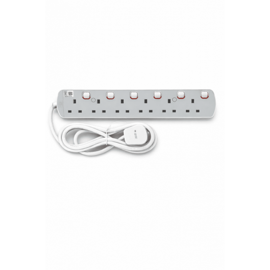 UMS Trailing Wire Extension Socket With 1.8Meter Flexible Cable Cord 13A Plug 240V Neon Indicator