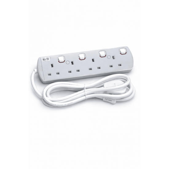 UMS Trailing Wire Extension Socket With 1.8Meter Flexible Cable Cord 13A Plug 240V Neon Indicator