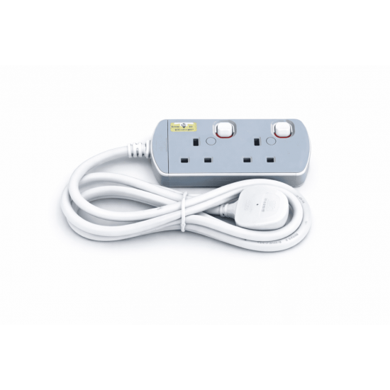 UMS Trailing Wire Extension Socket With 1.8Meter Flexible Cable Cord 13A Plug 240V Neon Indicator