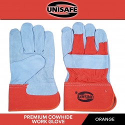 Unisafe Premium Cowhide Work Glove 10.5'' Random Color Yellow/Orange (PAIR)