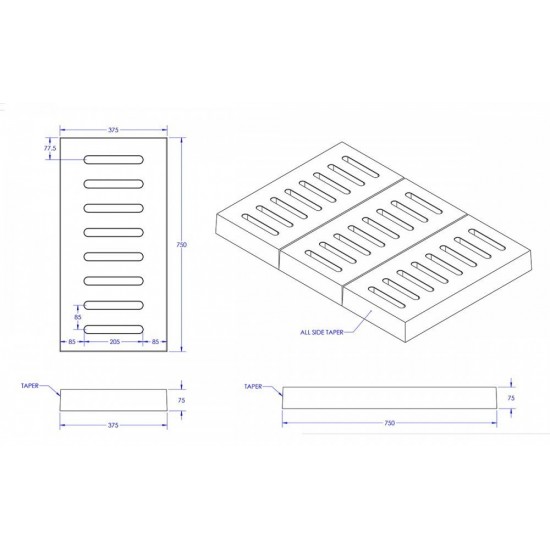 Home Store Precast Compress Slab With Reinforment Y10SQ Steel Bars & Fibre Strands 375MM (W) x 750MM (L) x 75MM (T)