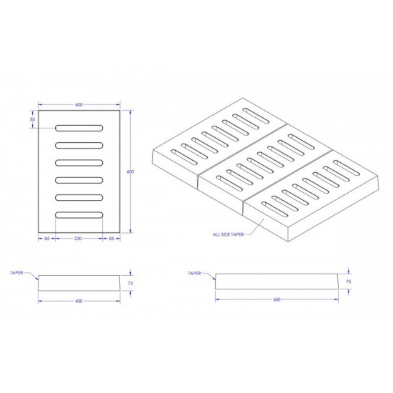 Home Store Precast Compress Slab With Reinforment Y10SQ Steel Bars & Fibre Strands 400MM (W) x 600MM (L) x 75MM (T)