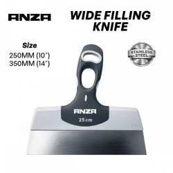 Anza Stainless Steel Wide Filling Knife With Ergonomic Handle 250MM 10'' / 350MM 14'' Anza Stainless Steel Wide Filling Knife With Ergonomic Handle 250MM 10'' / 350MM 14''