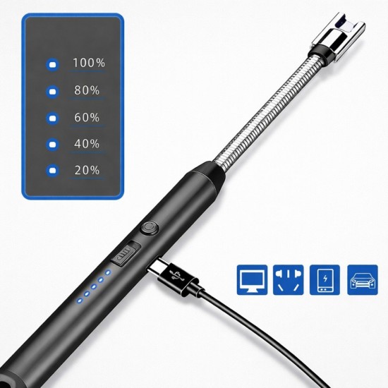 [Random Color] CN Electric Arc Igniter 360° Rotation Rechargeable Lighter 3.7V