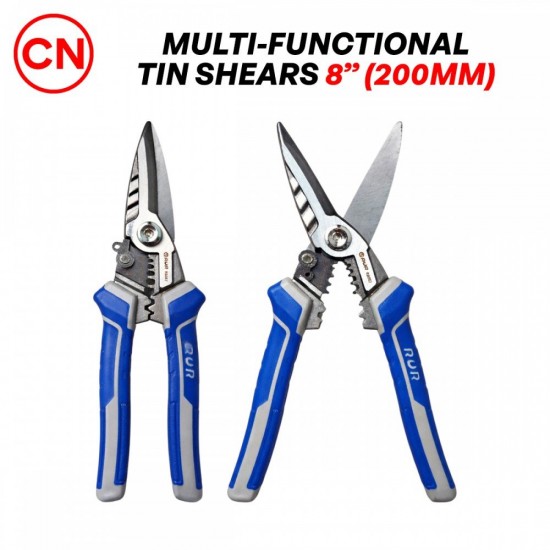 CN 'RUR' Multi-Functional Tin Shears & Wire Stripper 8" 200MM CN 'RUR' Multi-Functional Tin Shears & Wire Stripper 8" 200MM