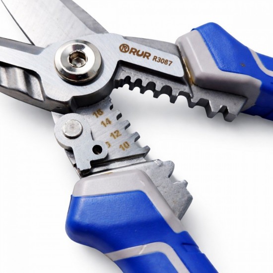 CN 'RUR' Multi-Functional Tin Shears & Wire Stripper 8" 200MM CN 'RUR' Multi-Functional Tin Shears & Wire Stripper 8" 200MM