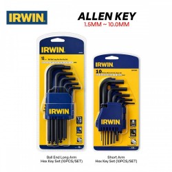Irwin Allen Key Ball Point Long Arm & Short Arm Hex Key (1.5MM ~ 10.0MM) Irwin Allen Key Ball Point Long Arm & Short Arm Hex Key (1.5MM ~ 10.0MM)