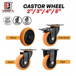 Bangfa Medium Duty TPU Double Ball Bearing Castor Wheel 2'', 3'', 4'', 5'' Bangfa Medium Duty TPU Double Ball Bearing Castor Wheel 2'', 3'', 4'', 5''