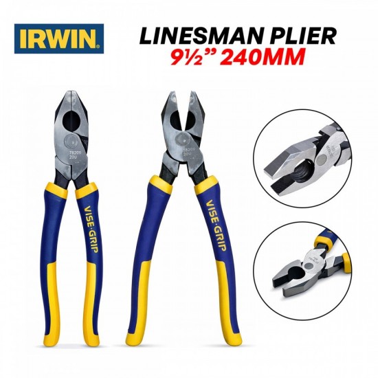 Irwin Heavy Duty Linesman Plier With Wire Cutter 9½" 240MM Irwin Heavy Duty Linesman Plier With Wire Cutter 9½" 240MM