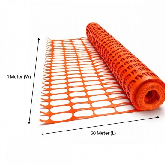 NIETZ PVC Safety Fence Netting 100GSM, Mesh 35MM x 65MM – 1M (W) x 50M (L) | Orange NIETZ PVC Safety Fence Netting 100GSM, Mesh 35MM x 65MM – 1M (W) x 50M (L) | Orange