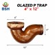 BSH Glazed Ware P Trap 4" 100MM (OD) x ~12" 300MM (L) BSH Glazed Ware P Trap 4" 100MM (OD) x ~12" 300MM (L)