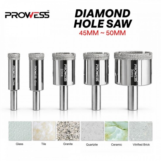 Prowess Diamond Hole Saw Round Shank 45MM ~ 50MM Prowess Diamond Hole Saw Round Shank 45MM ~ 50MM
