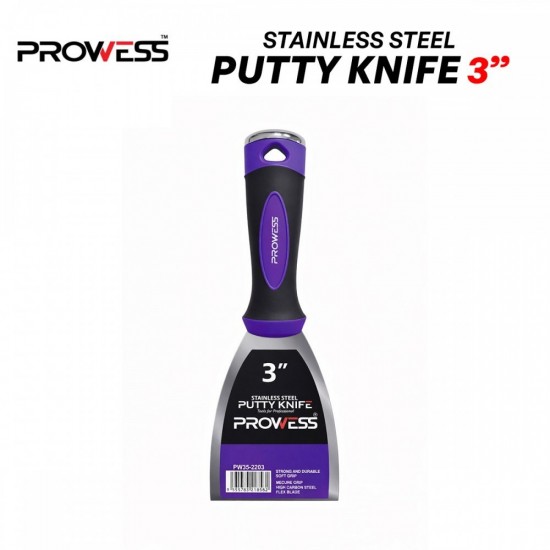 Prowess Stainless Stell Putty Knife 2" / 3" / 5" / 6" Prowess Stainless Stell Putty Knife 2" / 3" / 5" / 6"