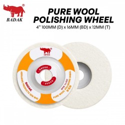 Badak #BFPW-ORG Pure Wool Polishing Wheel 4" 100MM (D) x 16MM (BD) x 12MM (T) - Orange