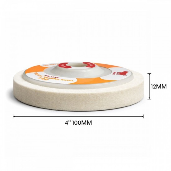 Badak #BFPW-ORG Pure Wool Polishing Wheel 4" 100MM (D) x 16MM (BD) x 12MM (T) - Orange Badak #BFPW-ORG Pure Wool Polishing Wheel 4" 100MM (D) x 16MM (BD) x 12MM (T) - Orange