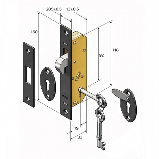 Fuda 5370(MS) Single Hook Metal Lock Fuda 5370(MS) Single Hook Metal Lock