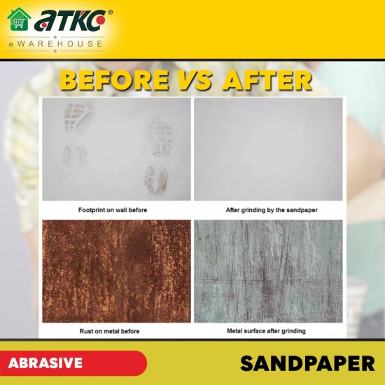 1PC Sandpaper Grit 60-2000 Abrasive Kertas Pasir Wet Dry Silicone Carbide Waterproof Electro Coated 9" (W) x 11" (L) 1PC Sandpaper Grit 60-2000 Abrasive Kertas Pasir Wet Dry Silicone Carbide Waterproof Electro Coated 9" (W) x 11" (L)
