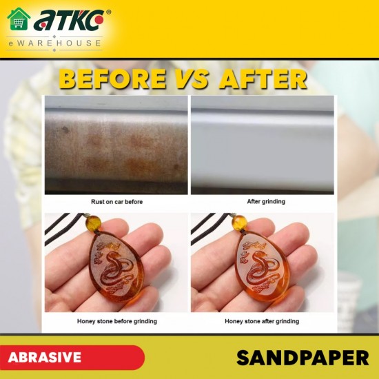 1PC Sandpaper Grit 60-2000 Abrasive Kertas Pasir Wet Dry Silicone Carbide Waterproof Electro Coated 9" (W) x 11" (L) 1PC Sandpaper Grit 60-2000 Abrasive Kertas Pasir Wet Dry Silicone Carbide Waterproof Electro Coated 9" (W) x 11" (L)