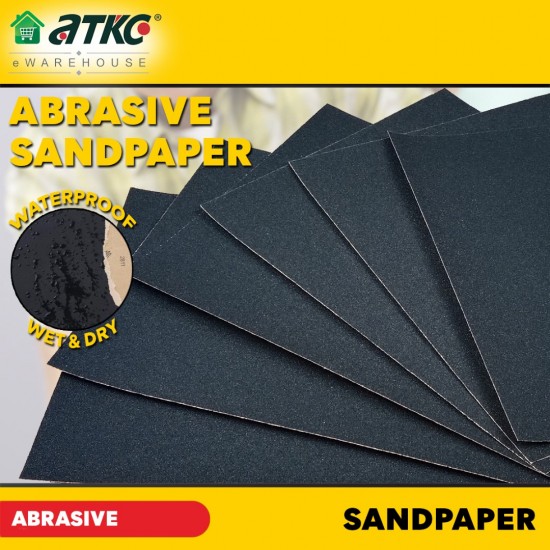 1PC Sandpaper Grit 60-2000 Abrasive Kertas Pasir Wet Dry Silicone Carbide Waterproof Electro Coated 9" (W) x 11" (L) 1PC Sandpaper Grit 60-2000 Abrasive Kertas Pasir Wet Dry Silicone Carbide Waterproof Electro Coated 9" (W) x 11" (L)