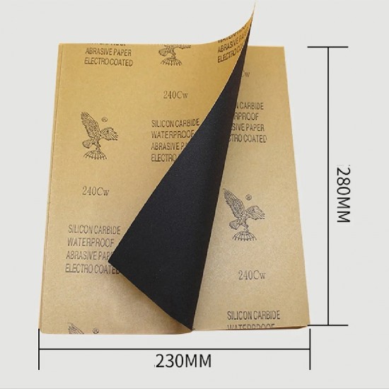 1PC Sandpaper Grit 60-2000 Abrasive Kertas Pasir Wet Dry Silicone Carbide Waterproof Electro Coated 9" (W) x 11" (L) 1PC Sandpaper Grit 60-2000 Abrasive Kertas Pasir Wet Dry Silicone Carbide Waterproof Electro Coated 9" (W) x 11" (L)