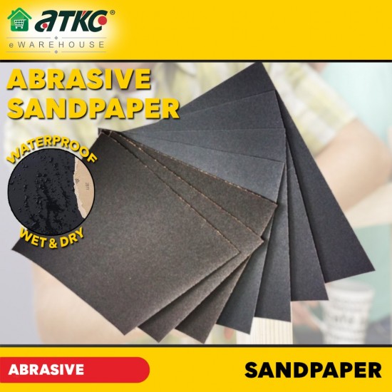 1PC Sandpaper Grit 60-2000 Abrasive Kertas Pasir Wet Dry Silicone Carbide Waterproof Electro Coated 9" (W) x 11" (L) 1PC Sandpaper Grit 60-2000 Abrasive Kertas Pasir Wet Dry Silicone Carbide Waterproof Electro Coated 9" (W) x 11" (L)