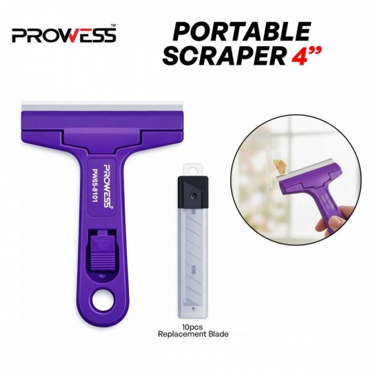 Prowess PW65-8101 Portable Scraper 4" 100MM + FREE 10PCS Replacement Blade Prowess PW65-8101 Portable Scraper 4" 100MM + FREE 10PCS Replacement Blade