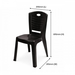 [Random Color] Felton #FCA2675 Plastic Stall Chair 395MM (W) x 398MM (L) x 895MM (H) - Black/Brown