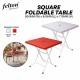 [Random Color] Felton #FST881 Plastic Square Foldabe Table 800MM (W) x 800MM (L) x 775MM (H) - Red/Marble Blue