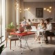 [Random Color] Felton #FST881 Plastic Square Foldabe Table 800MM (W) x 800MM (L) x 775MM (H) - Red/Marble Blue