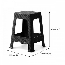 Felton #FUN3794RC Rattan Stool Chair 380MM (W) x 380MM (L) x 470MM (H) - Black Felton #FUN3794RC Rattan Stool Chair 380MM (W) x 380MM (L) x 470MM (H) - Black