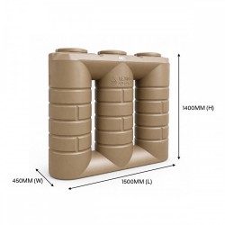 Weida Rejang Series 600 Rainwater Harvesting PE Tank 1500MM (L) x 450MM (W) x 1400MM (H) 600L - Beige Weida Rejang Series 600 Rainwater Harvesting PE Tank 1500MM (L) x 450MM (W) x 1400MM (H) 600L - Beige