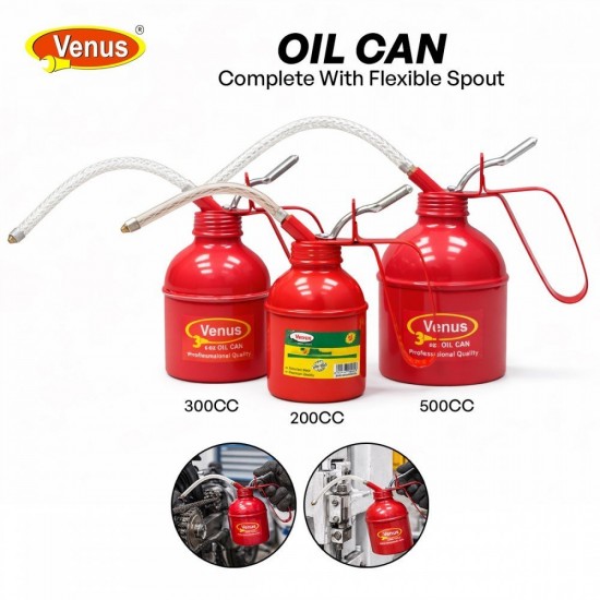Venus Oil Can C/W Flexible Spout 200CC/ 300CC/ 500CC Venus Oil Can C/W Flexible Spout 200CC/ 300CC/ 500CC