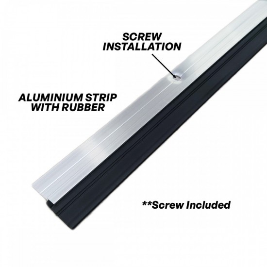 Home Store Door Bottom Seal PVC/Aluminium with Rubber/Brush 1Meter (L) Brown/Aluminium (1PC)
