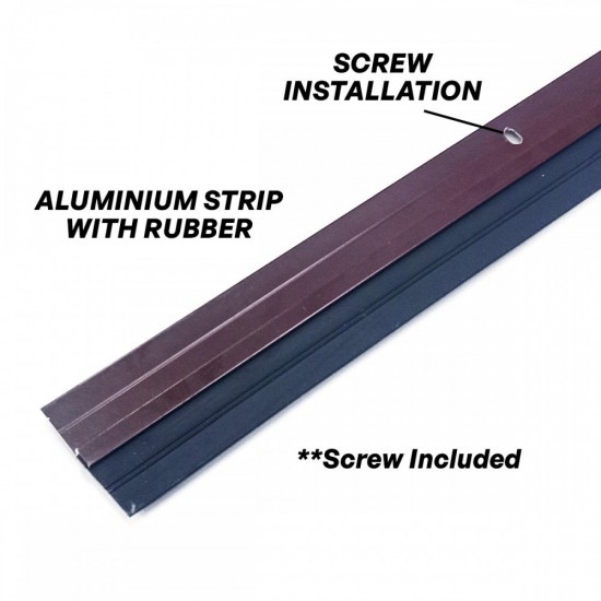 Home Store Door Bottom Seal PVC/Aluminium with Rubber/Brush 1Meter (L) Brown/Aluminium (1PC) Home Store Door Bottom Seal PVC/Aluminium with Rubber/Brush 1Meter (L) Brown/Aluminium (1PC)