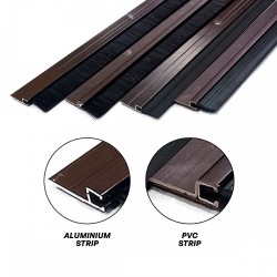 Home Store Door Bottom Seal PVC/Aluminium with Rubber/Brush 1Meter (L) Brown/Aluminium (1PC) Home Store Door Bottom Seal PVC/Aluminium with Rubber/Brush 1Meter (L) Brown/Aluminium (1PC)