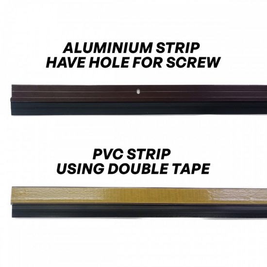 Home Store Door Bottom Seal PVC/Aluminium with Rubber/Brush 1Meter (L) Brown/Aluminium (1PC) Home Store Door Bottom Seal PVC/Aluminium with Rubber/Brush 1Meter (L) Brown/Aluminium (1PC)