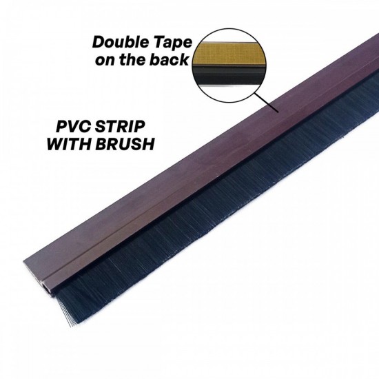 Home Store Door Bottom Seal PVC/Aluminium with Rubber/Brush 1Meter (L) Brown/Aluminium (1PC) Home Store Door Bottom Seal PVC/Aluminium with Rubber/Brush 1Meter (L) Brown/Aluminium (1PC)
