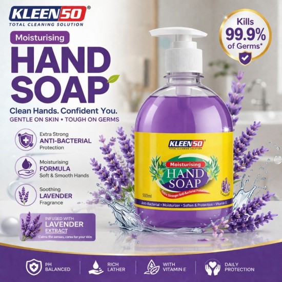 Kleenso Moisturising Hand Soap 500ML - Green Apple Fresh / Lavender Fresh Kleenso Moisturising Hand Soap 500ML - Green Apple Fresh / Lavender Fresh