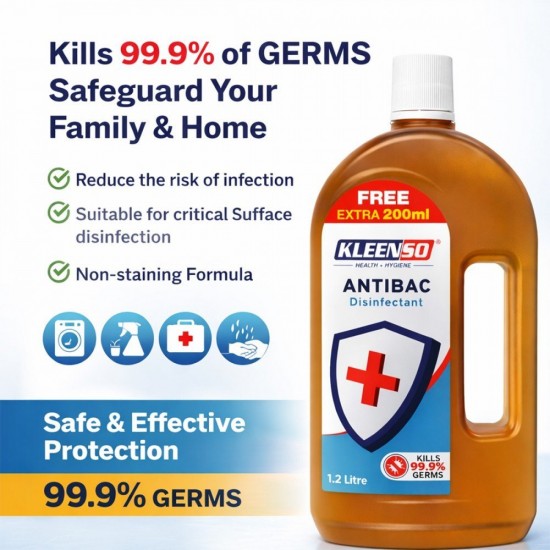 Kleenso Antibac Disinfectant Kills 99.9% Germs 1.2L Kleenso Antibac Disinfectant Kills 99.9% Germs 1.2L